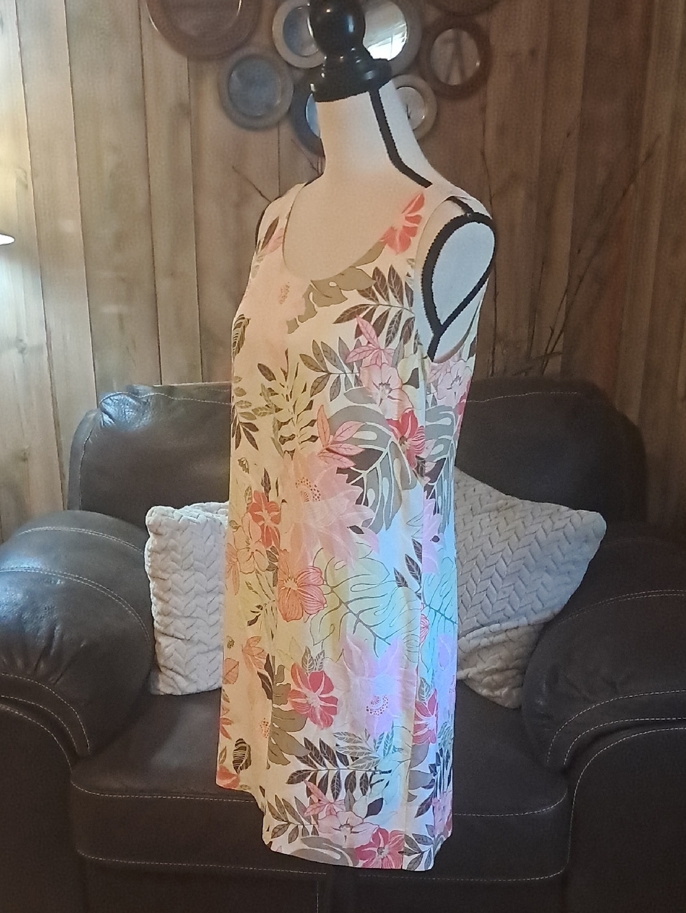 Tommy Bahama Tropical Silk Midi Dress Pink Floral Hawaiian Beach Wedding Vacay - Picture 3 of 9